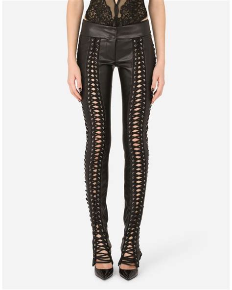 dolce gabbana leather pants